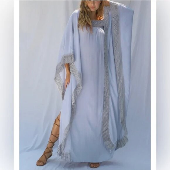 NWT Jen's Pirate Booty Love Her Madly Kaftan Tunic Rio Blue Agave Flowy Summer - Picture 2 of 15